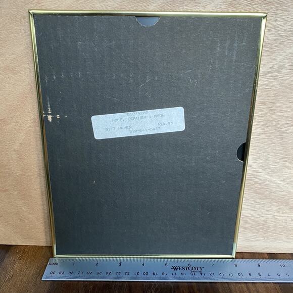 Wolf Feather Moon #4202 Lenticular Holographic Dufex Foil 8x10 Framed Art VTG - Picture 7 of 7